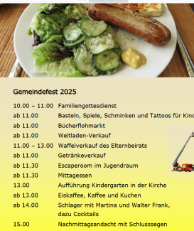 Gemeindefest am 27. Juli 2025